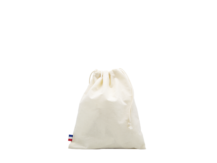 Pochon en 100 % coton tiss&eacute; france personnalisable